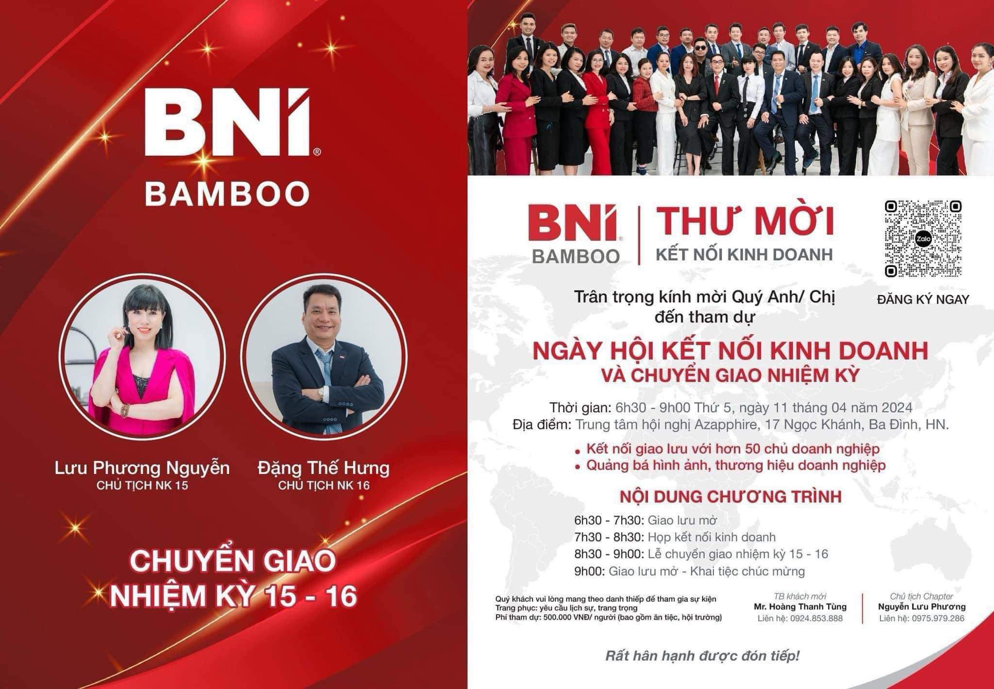 NGÀY HỘI KẾT NỐI KINH DOANH VÀ CHUYỂN GIAO NHIỆM KỲ 15-16 BNI